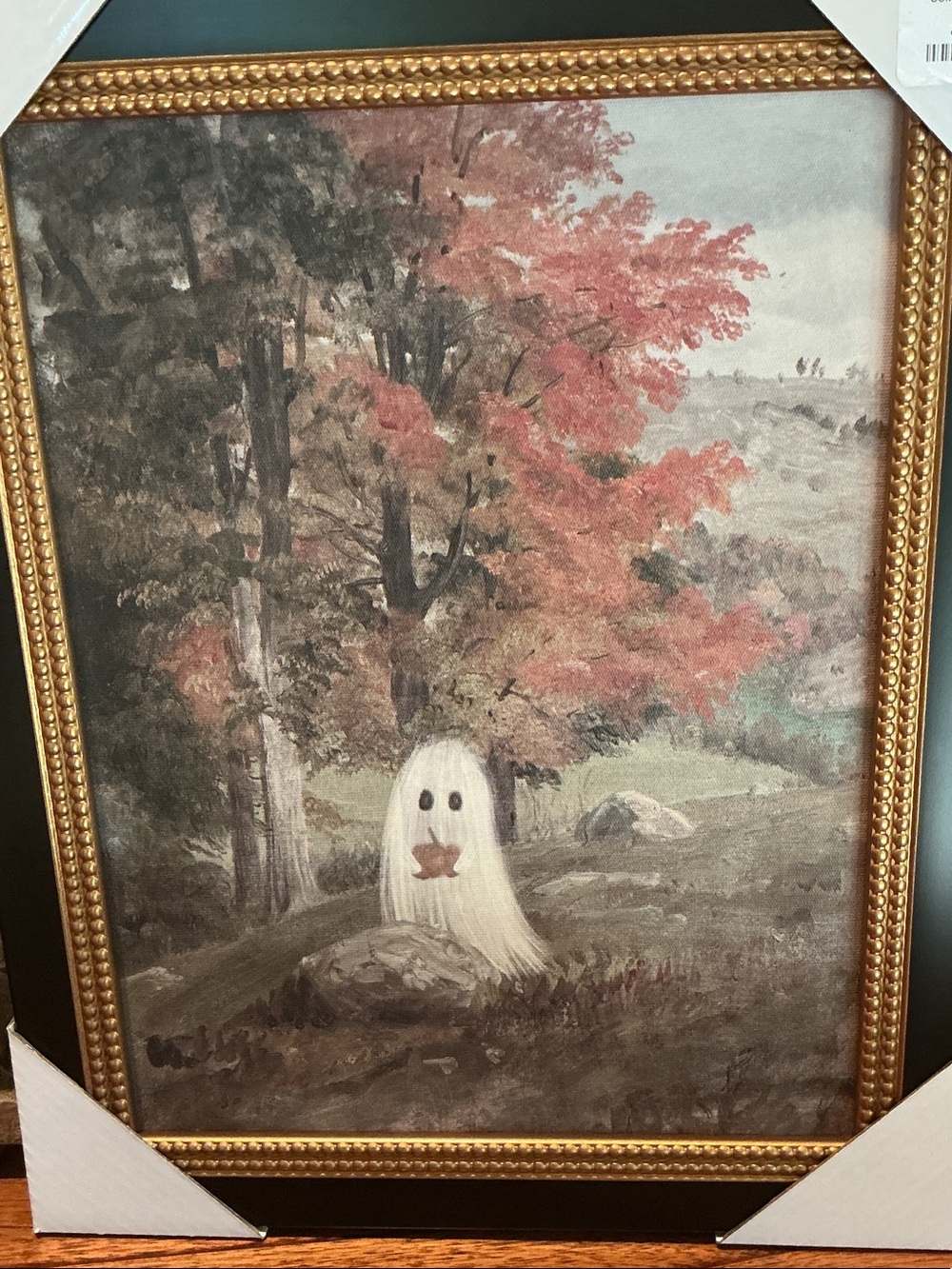 Framed Halloween Ghost Wall Art